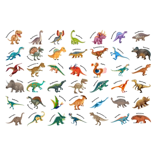 Dinosaur Theme Cutout Sticker Sheet | 42 Cute Dino Characters